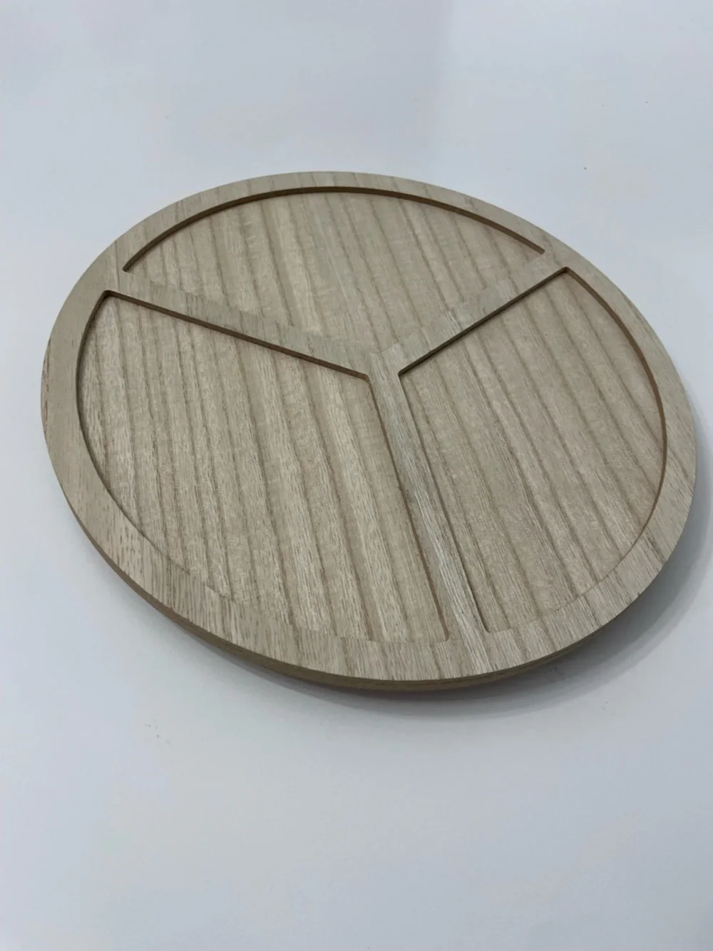 3 Pack Lazy Susan Natural Wood Fiber 3-Section Table Topper Organization Decor